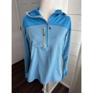 Eddie Bauer First Ascent Hoodie Womens XL Blue 1/4 Zip Gorpcore Hiking Pullover